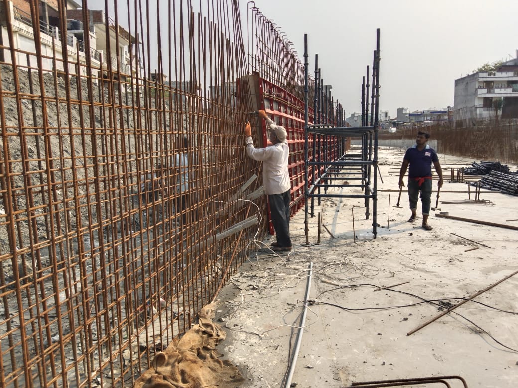 Rebar installation and formwork