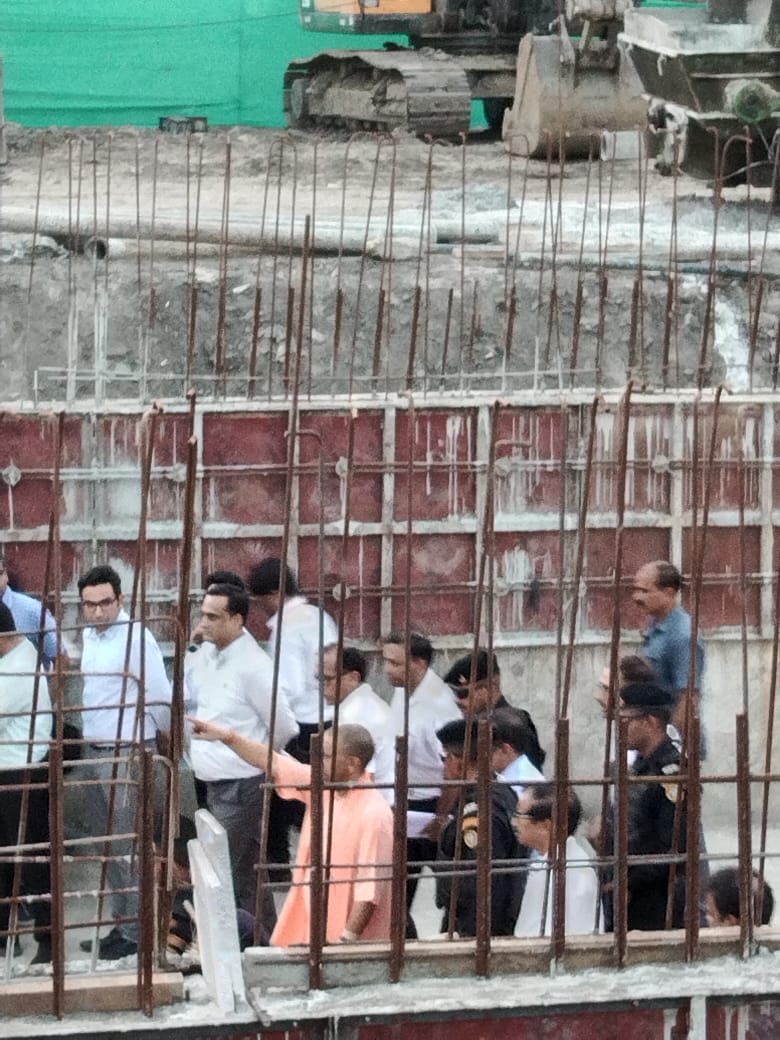 Site inspection with heavy equipment