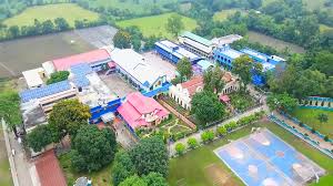 School campus aerial completed view